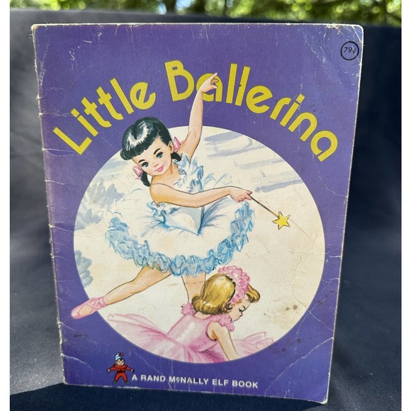 Rare 1957 Little Ballerina Rand McNally Tip Top Elf Book Purple Hard Cover Nice!